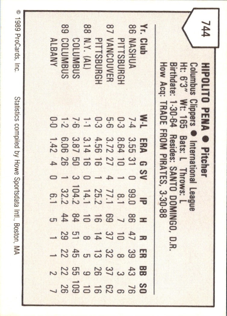 1989 ProCards Hipolito Pena