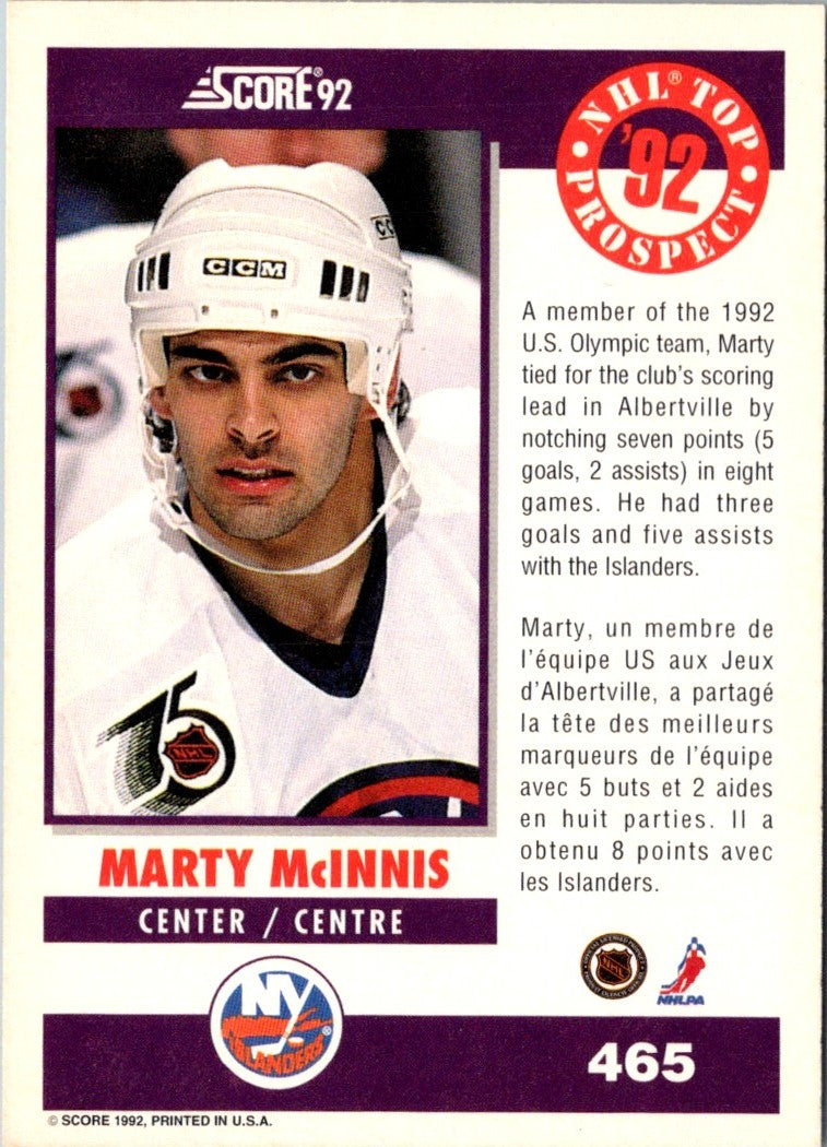 1992 Score Canadian Marty McInnis