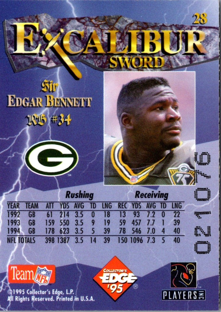 1995 Collector's Edge Excalibur Edgar Bennett