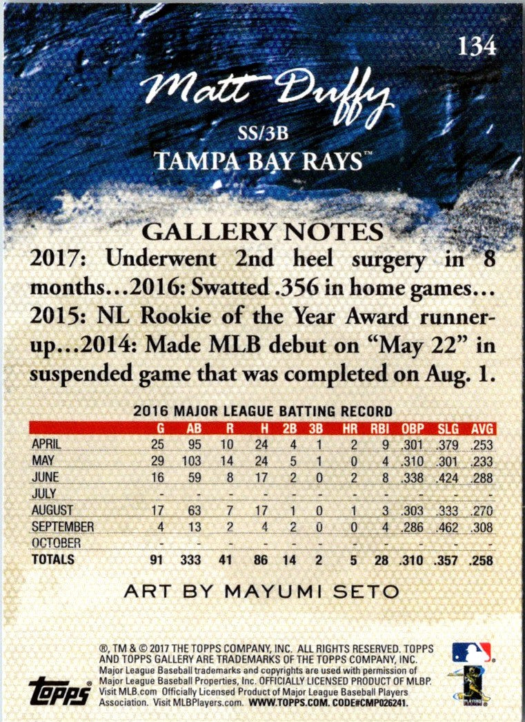 2017 Topps Gallery Matt Duffy