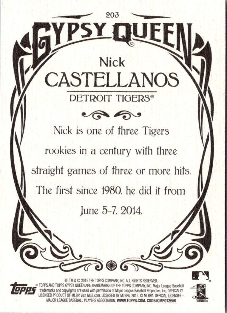 2015 Topps Gypsy Queen Nick Castellanos