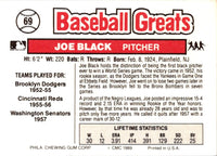 1989 Swell Baseball Greats Joe Black #69