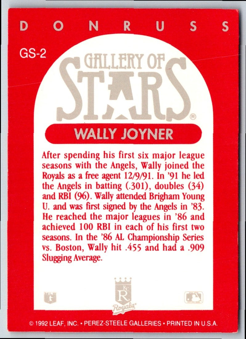 1992 Triple Play Gallery of Stars Wally Joyner