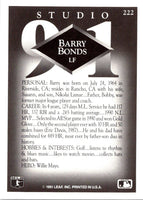 1991 Studio Barry Bonds #222