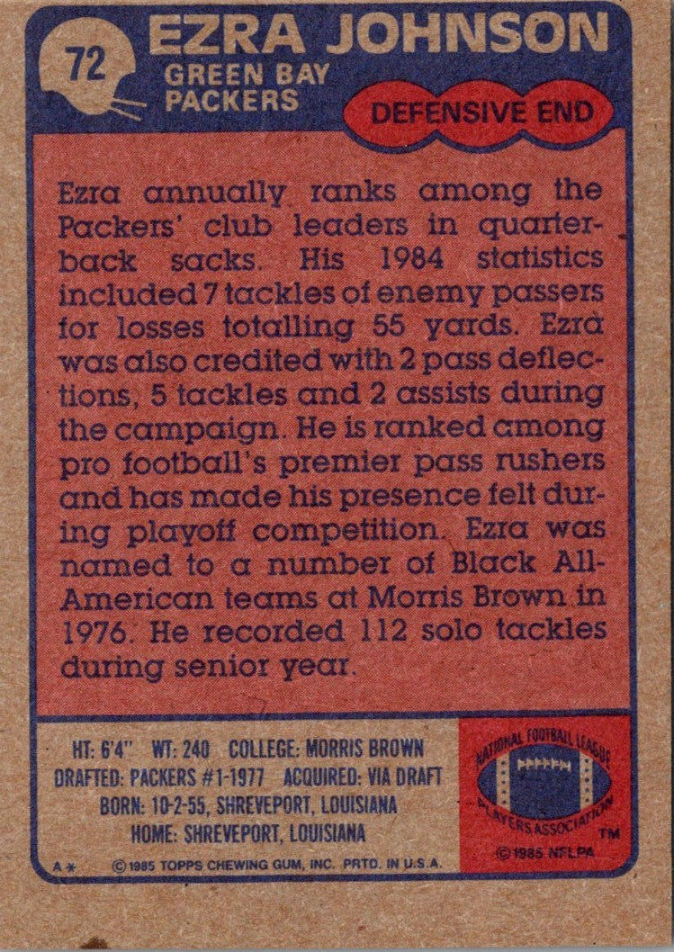 1985 Topps Ezra Johnson