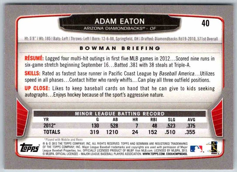 2014 Bowman Adam Eaton