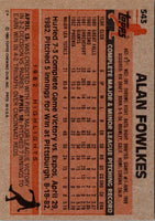 1983 Topps Alan Fowlkes #543 Rookie