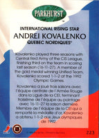 1992 Parkhurst Andrei Kovalenko #223