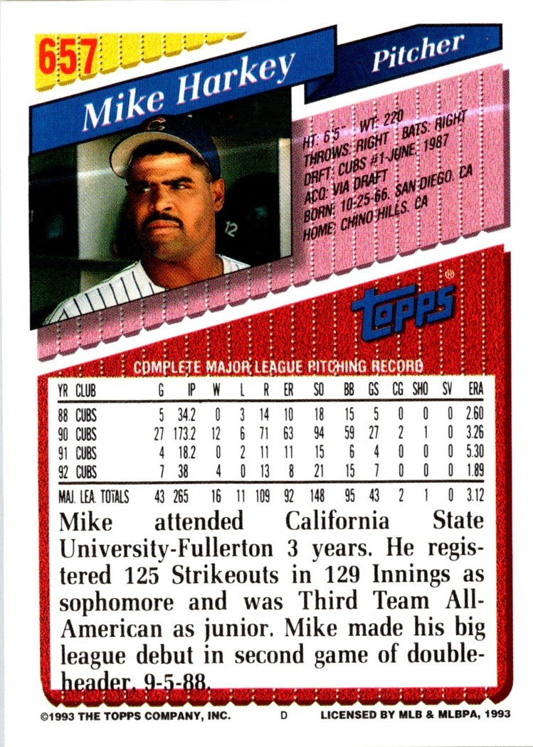 1993 Topps Gold Mike Harkey