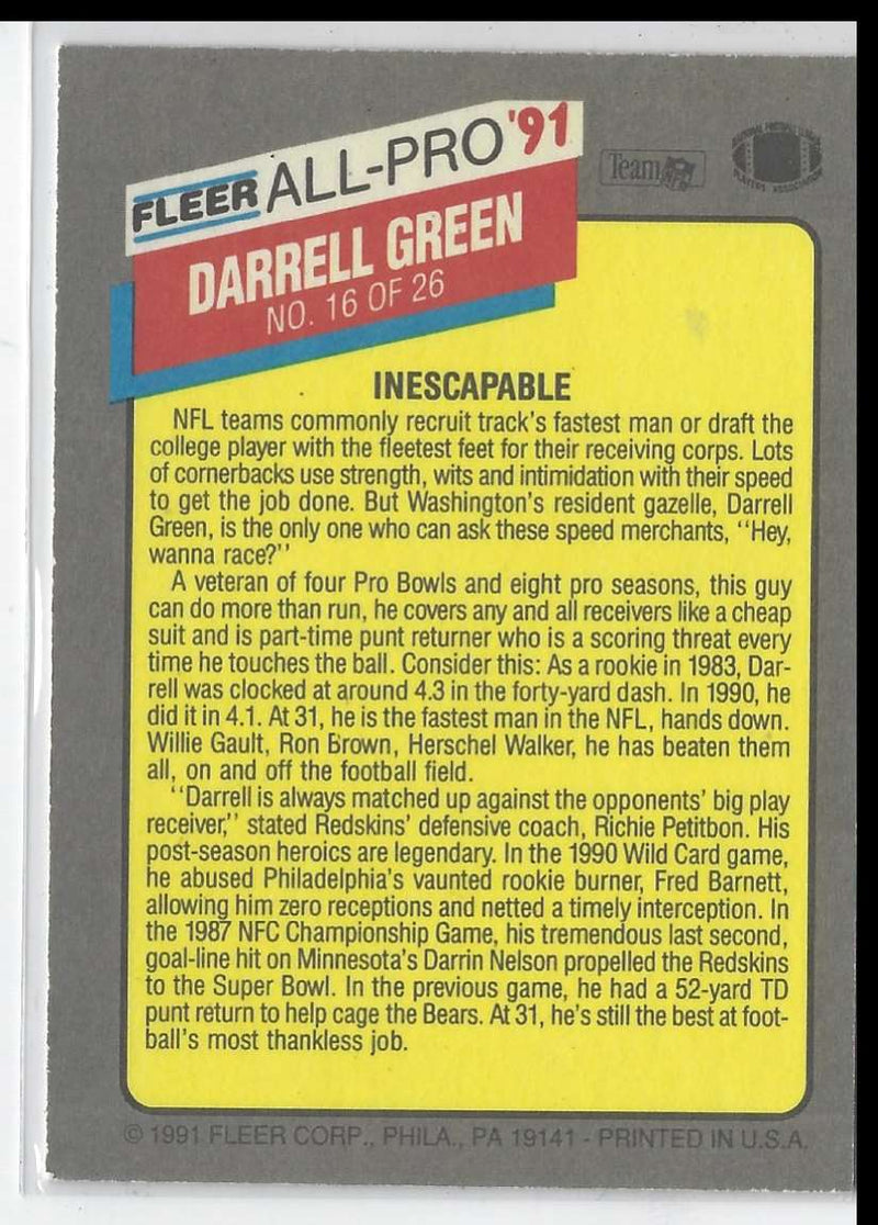 1991 Fleer All-Pro Darrell Green