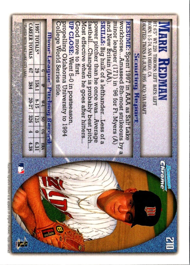 1998 Bowman Chrome Refractors Mark Redman