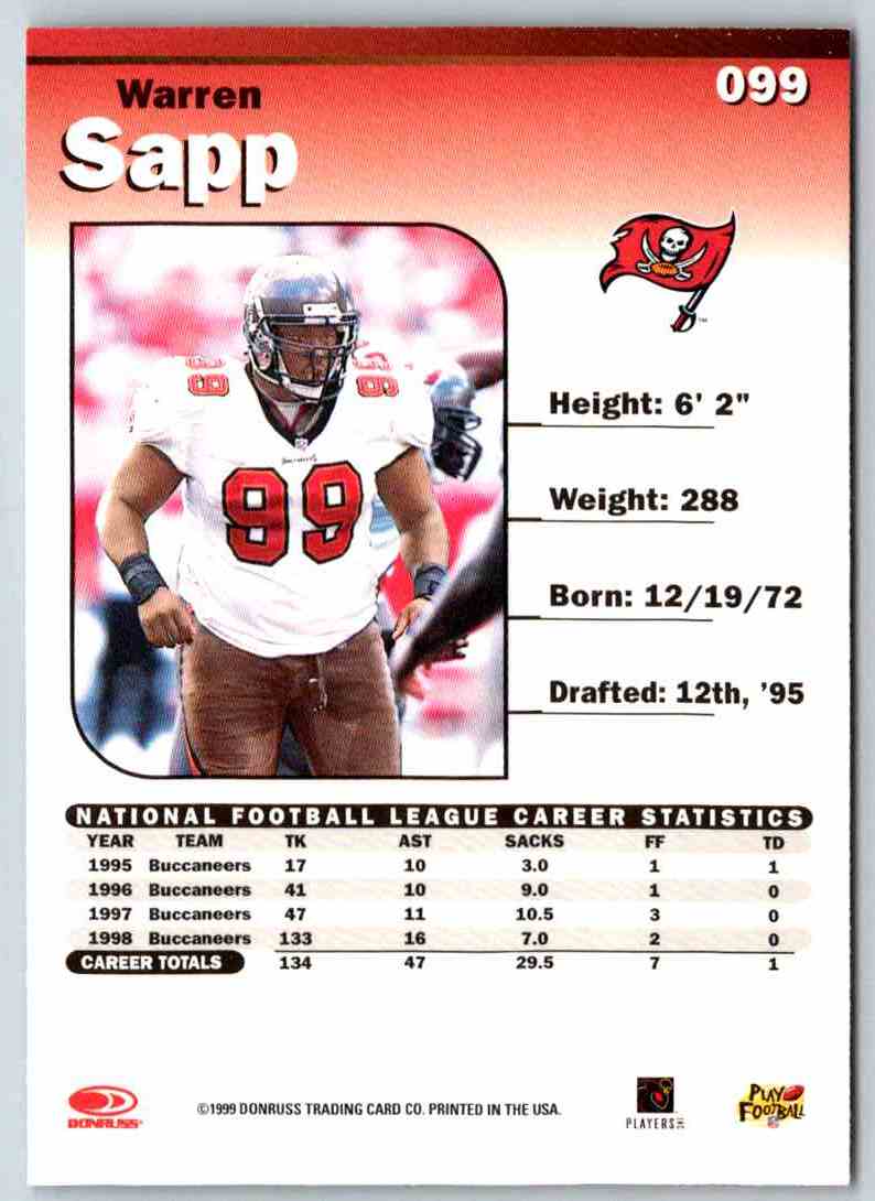 1999 Donruss Elite Warren Sapp