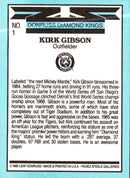 1986 Donruss Super Diamond Kings Kirk Gibson