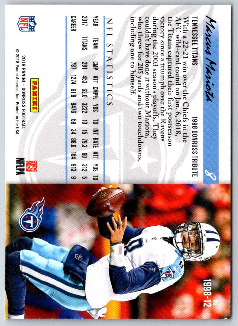 2018 Donruss 1998 Tribute Marcus Mariota