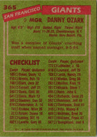 1985 Topps Danny Ozark #365