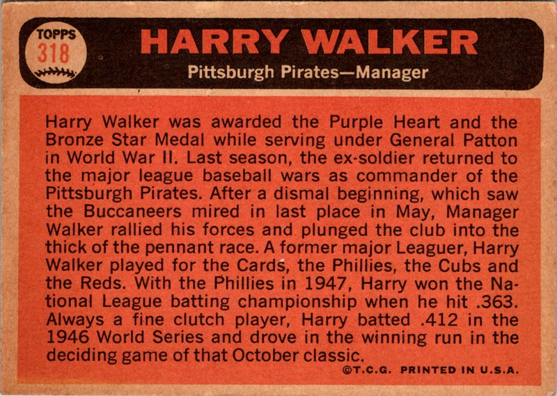 1966 Topps Harry Walker