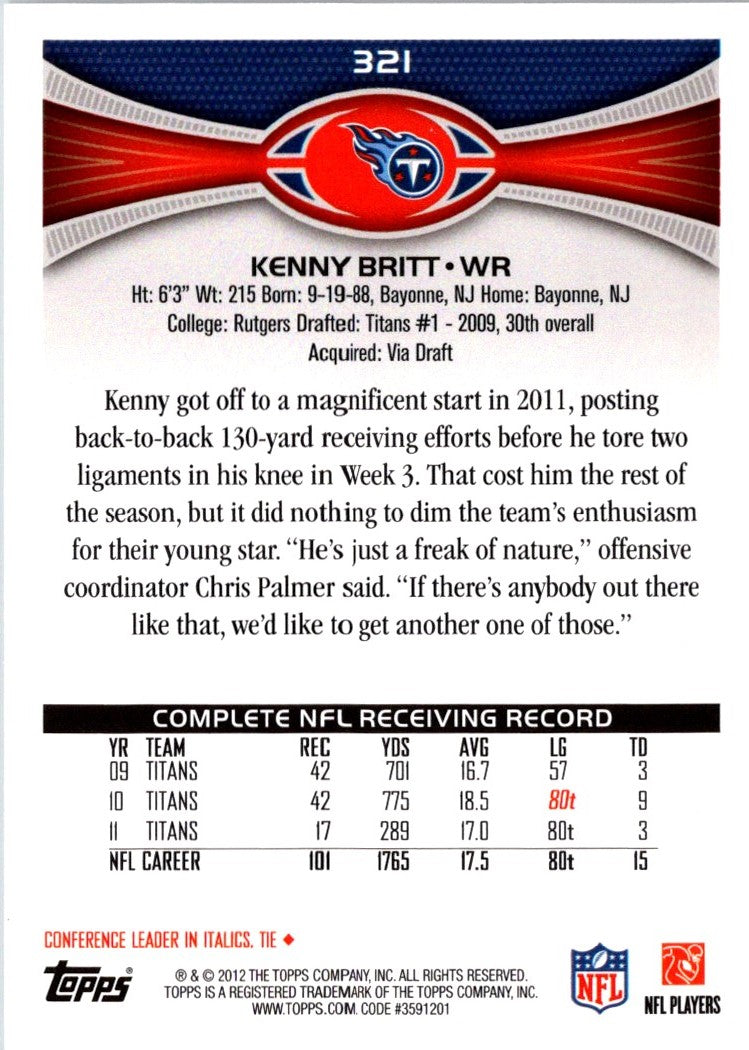 2012 Topps Kenny Britt