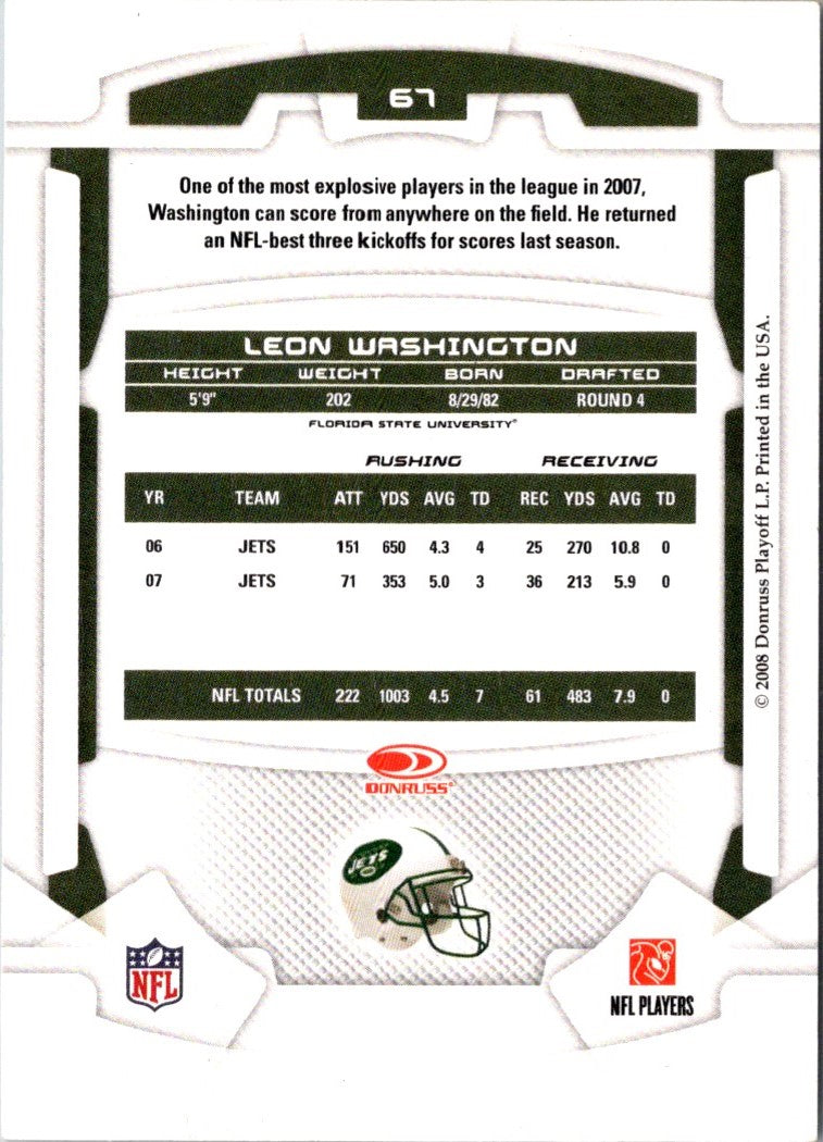 2008 Leaf Rookies & Stars Leon Washington