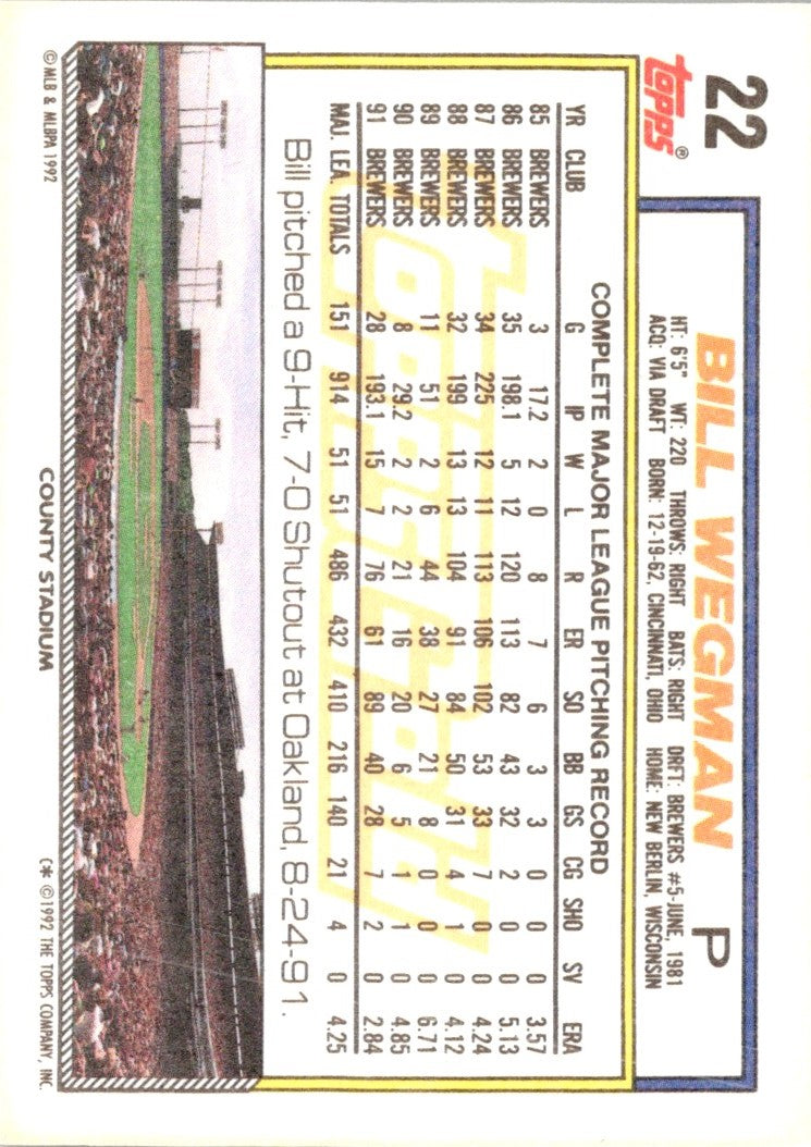 1992 Topps Bill Wegman