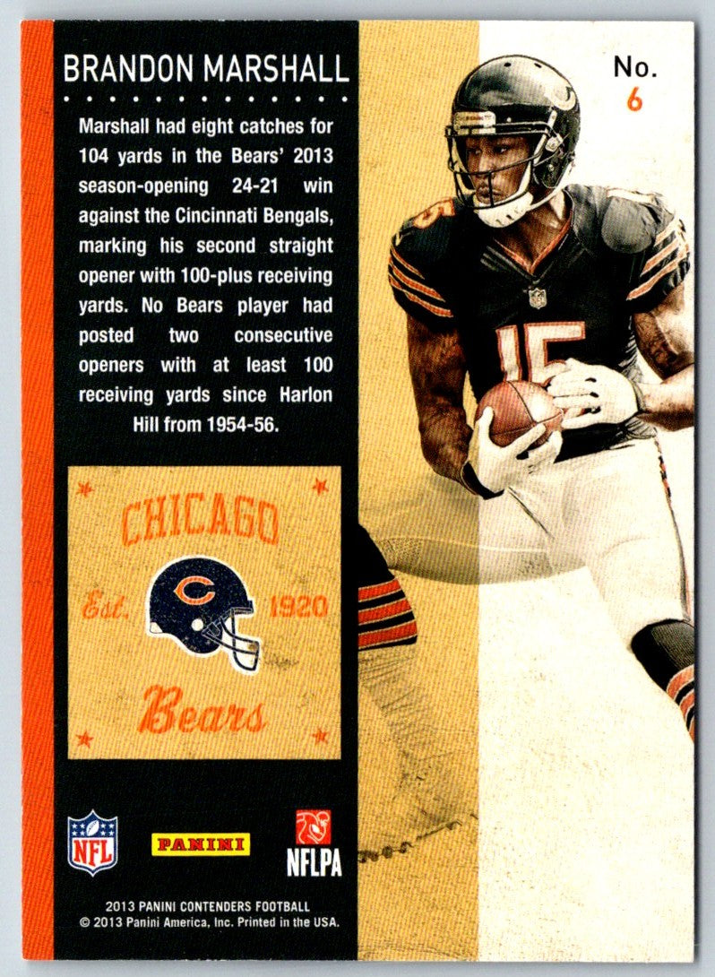 2013 Panini Contenders Brandon Marshall