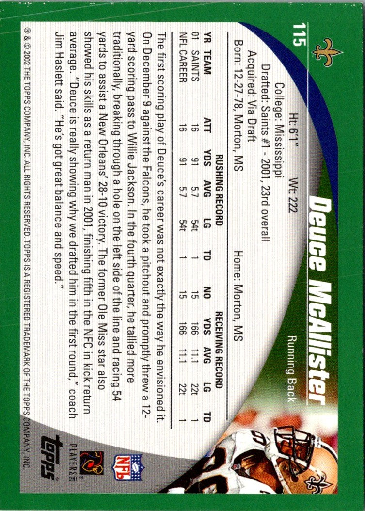 2002 Topps Deuce McAllister