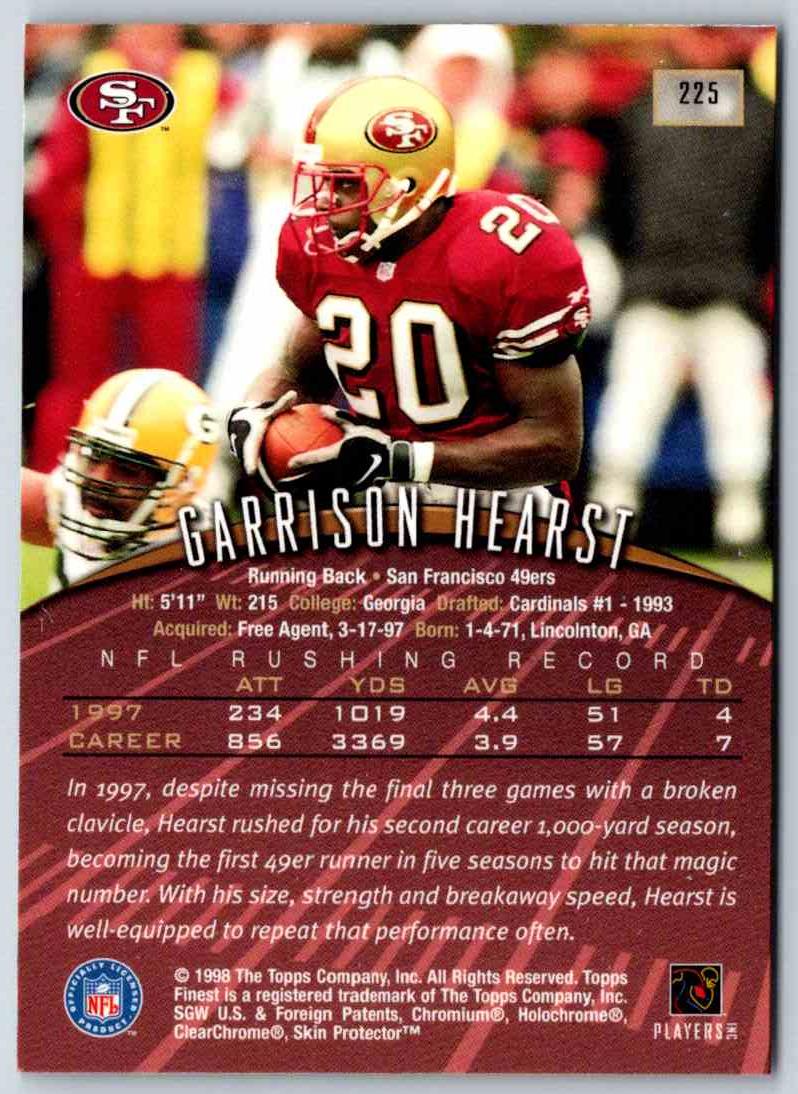 1998 Topps Finest Football Garrison Hearst