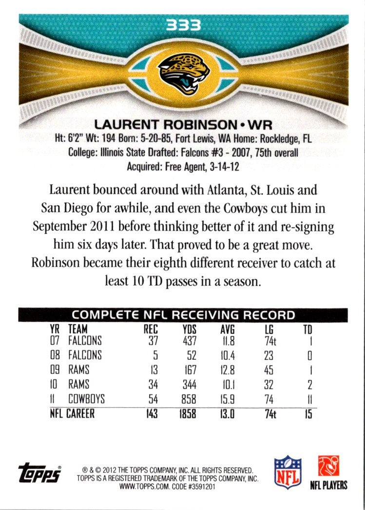 2012 Topps Laurent Robinson