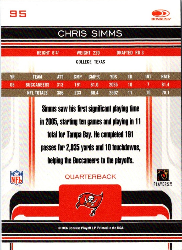 2006 Donruss Gridiron Gear Chris Simms