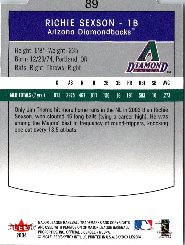 2004 SkyBox LE Richie Sexson