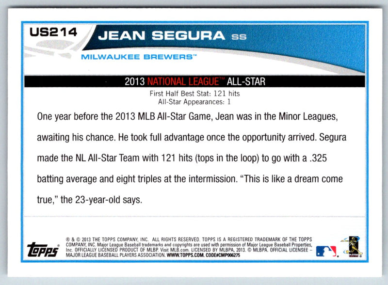 2013 Topps Update Jean Segura