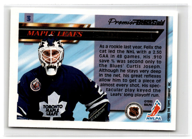 1993 Topps Premier Black Gold Felix Potvin