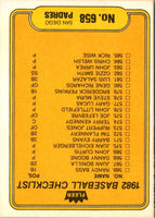 1982 Fleer Checklist: Cardinals/Brewers #649
