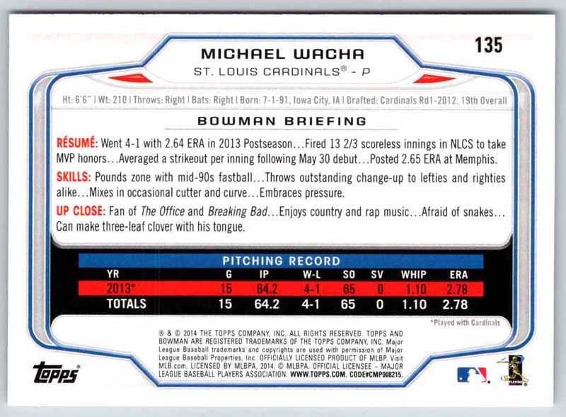 2014 Bowman Michael Wacha