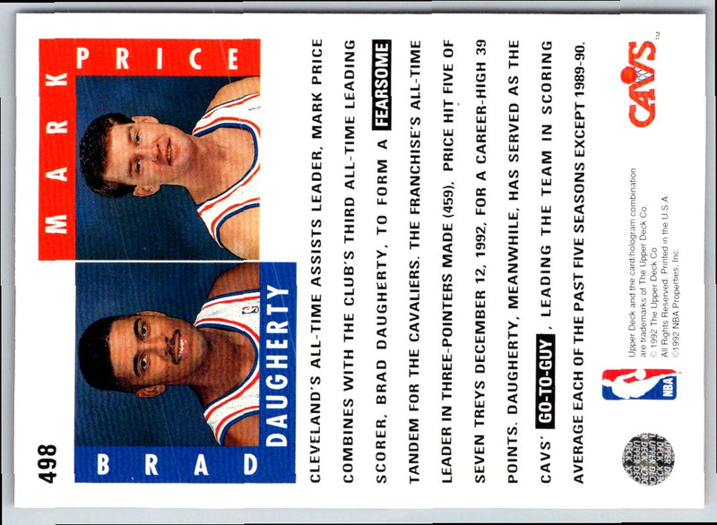 1992 Upper Deck Brad Daugherty/Mark Price