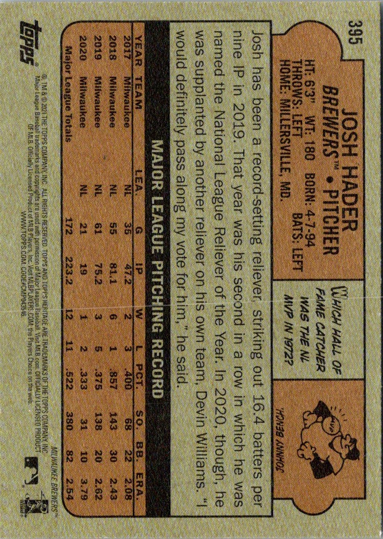 2020 Topps Josh Hader