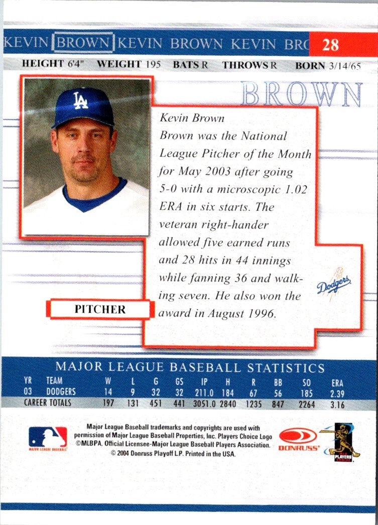 2004 Donruss Timelines Kevin Brown