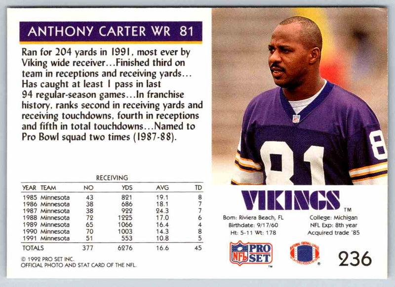 1992 Proset Anthony Carter