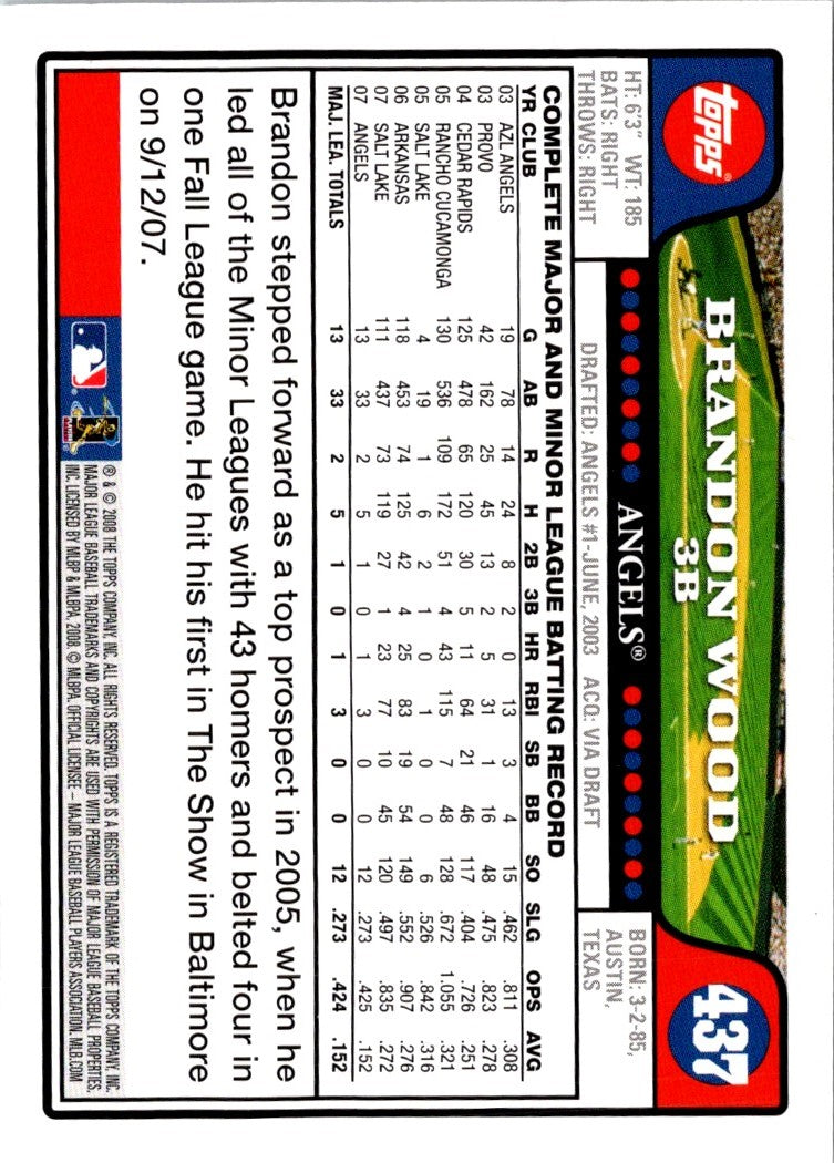 2008 Topps Brandon Wood