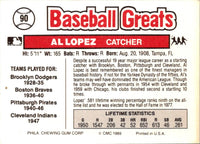 1989 Swell Baseball Greats Al Lopez #90
