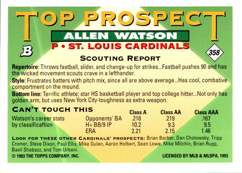 1993 Bowman Allen Watson