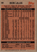 1983 Topps Bob Lillis #66 EX