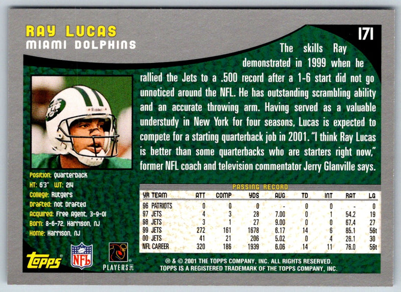 2001 Topps Ray Lucas