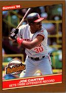 1986 Donruss Highlights Joe Carter