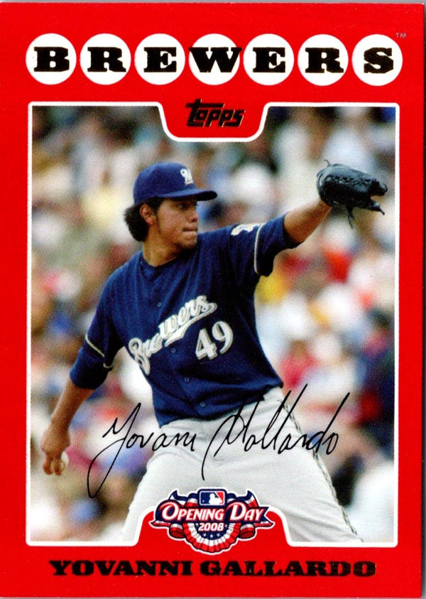 2008 Topps Opening Day Yovani Gallardo #17