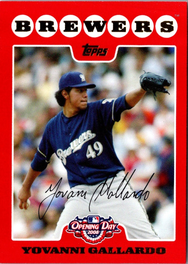 2008 Topps Opening Day Yovani Gallardo