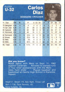 1984 Fleer Update Carlos Diaz