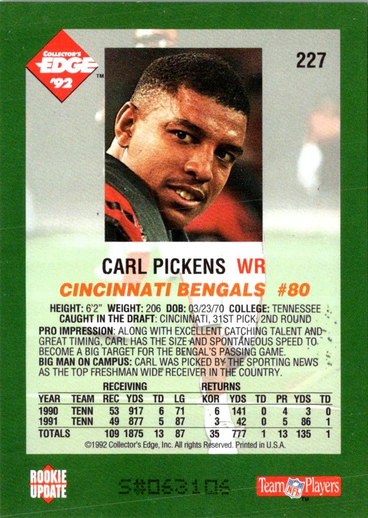 1992 Collector's Edge Carl Pickens