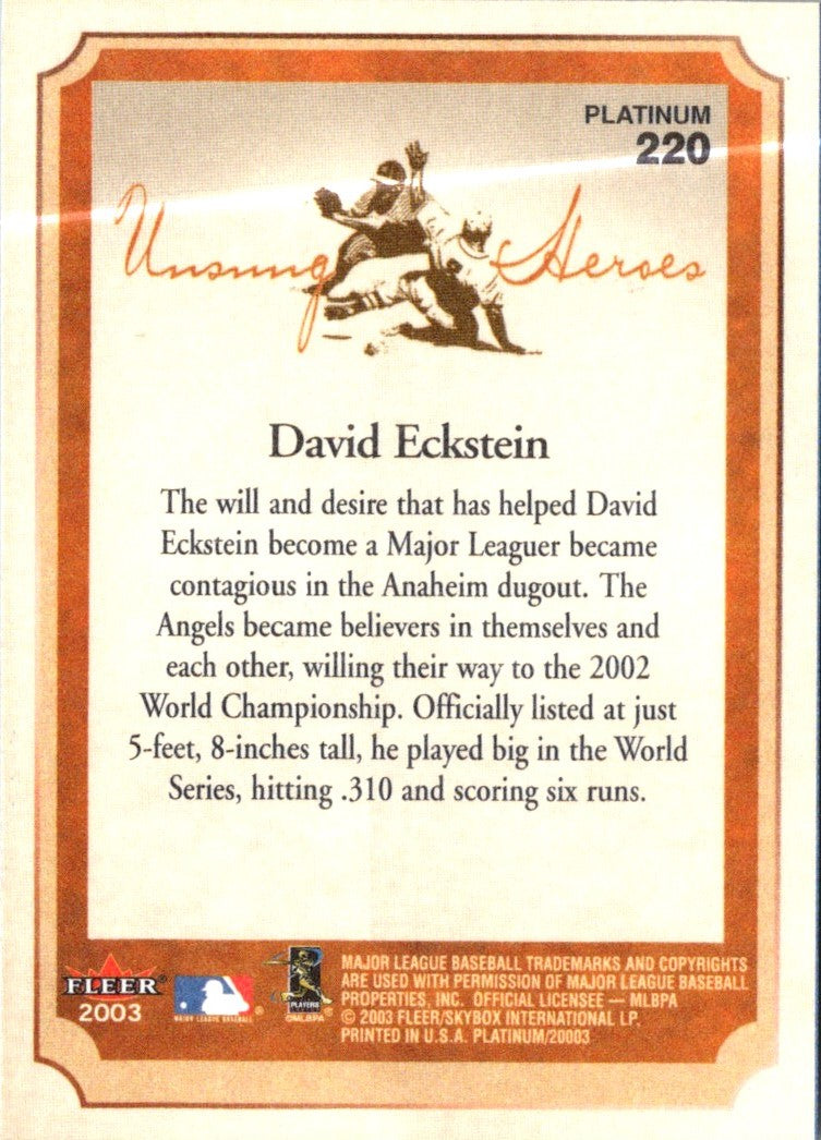 2003 Fleer Platinum David Eckstein