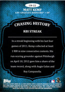 2013 Topps Chasing History Matt Kemp