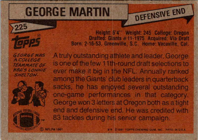 1981 Topps George Martin